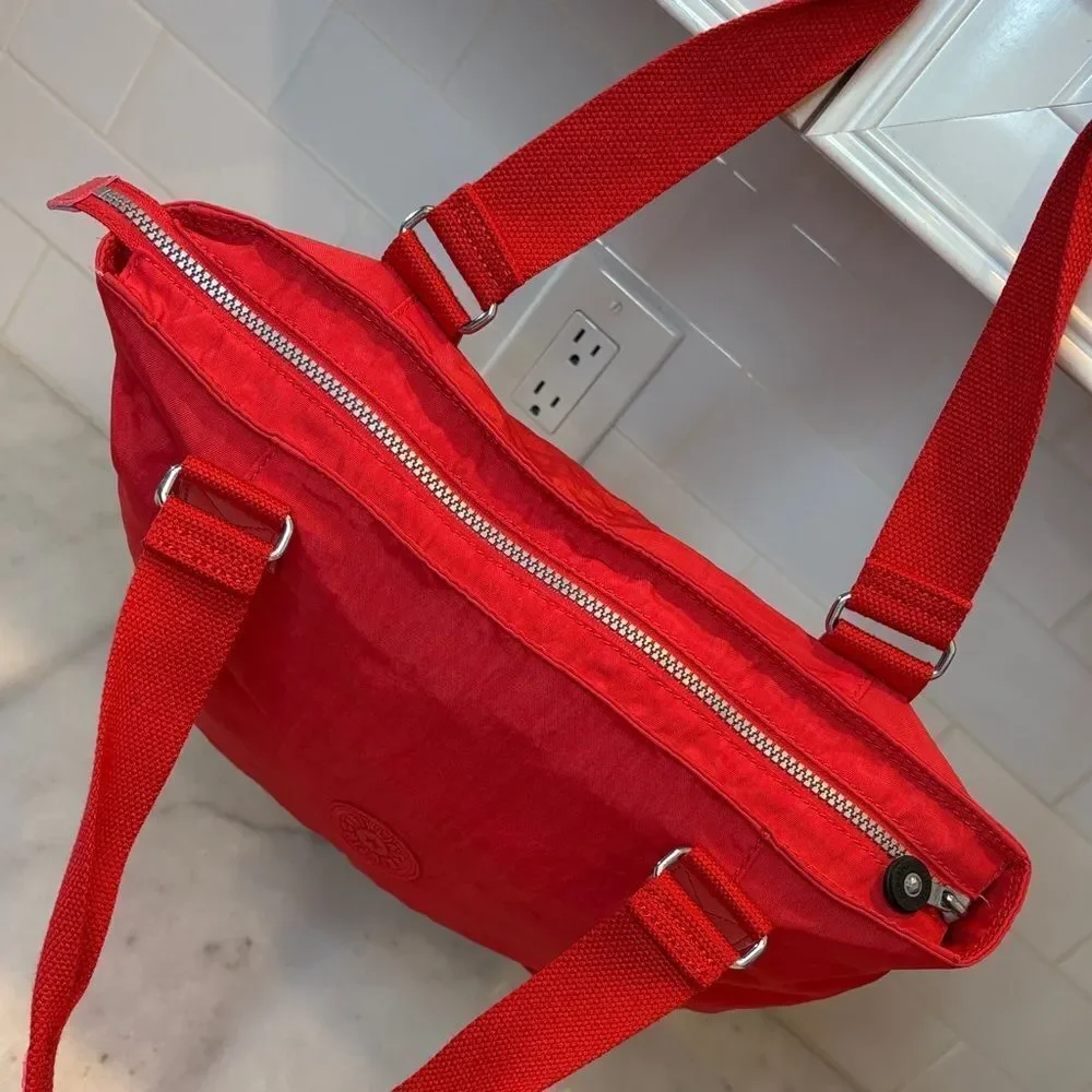 Kipling Bag Purse Handbag  Nicolas medium size red nylon Pocketbook